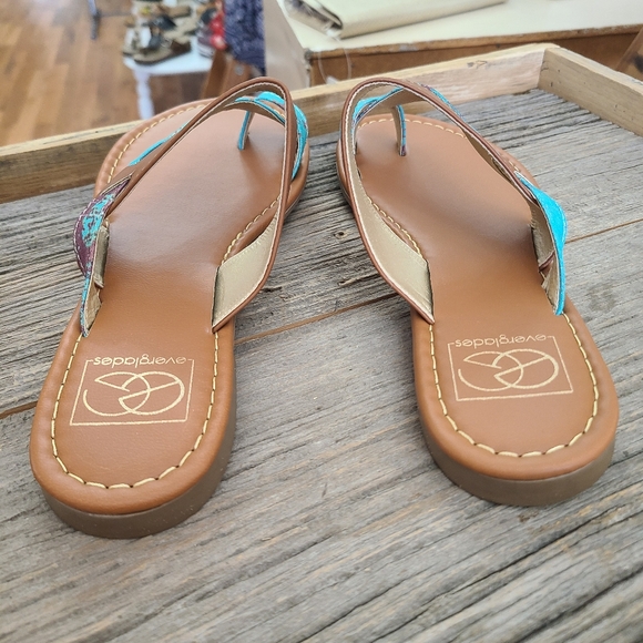 Everglades Strappy Turquoise Sandal Size 7 - Picture 5 of 7